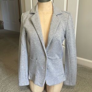 Gray stretchy jersey blazer
